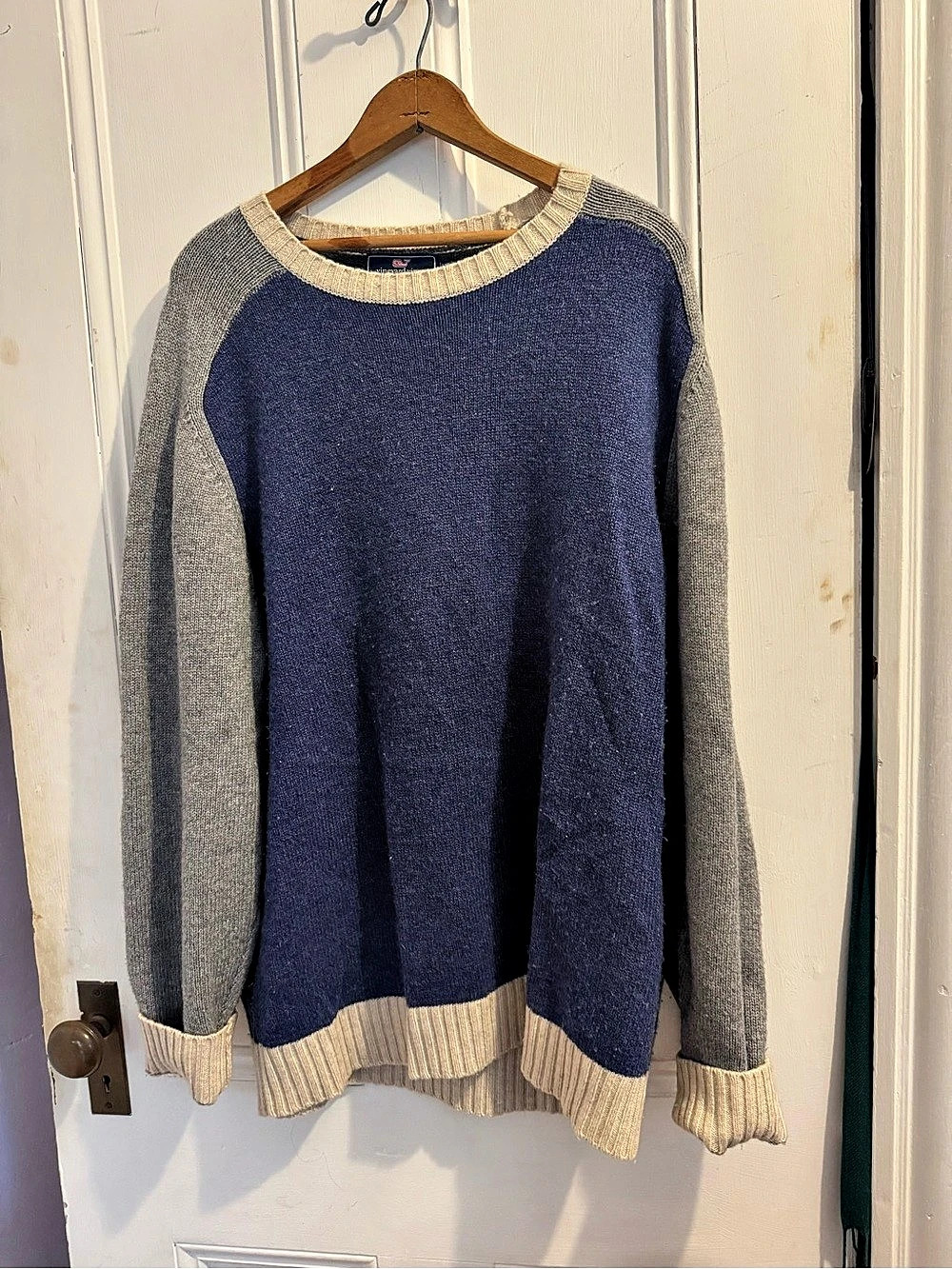 Vineyard Vines Colorblock Crewneck Sweater with Elbow Patches XL